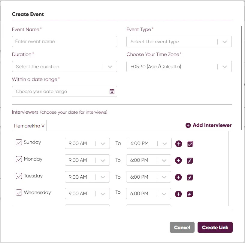 interview scheduling software's Tailored Availability feature