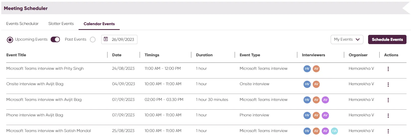 Group Interviews with Time Slots