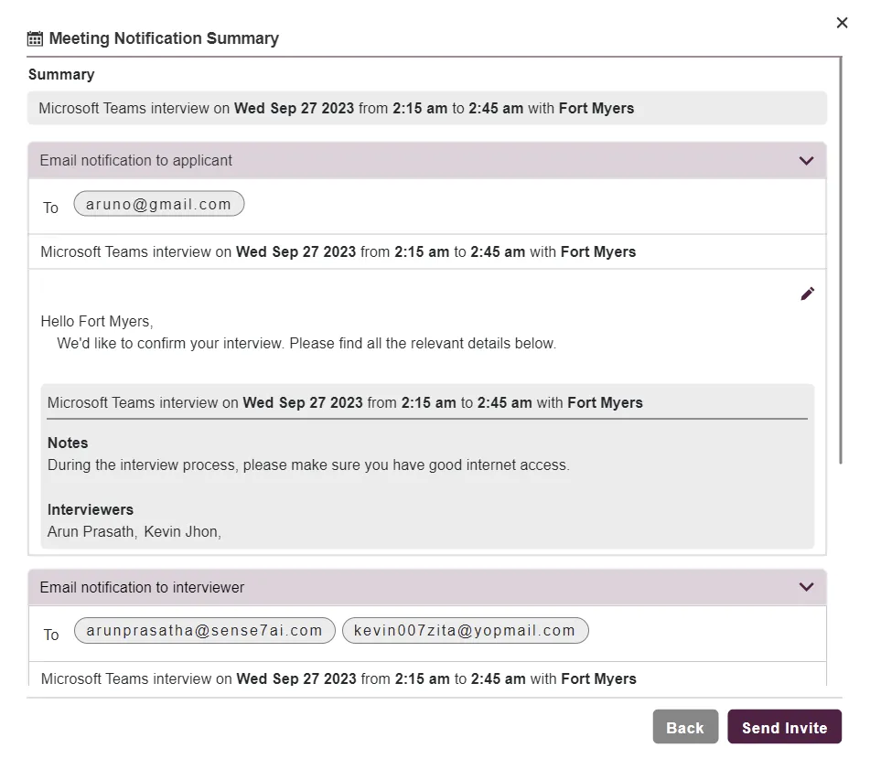 Automated Reminder features of interview scheduling software