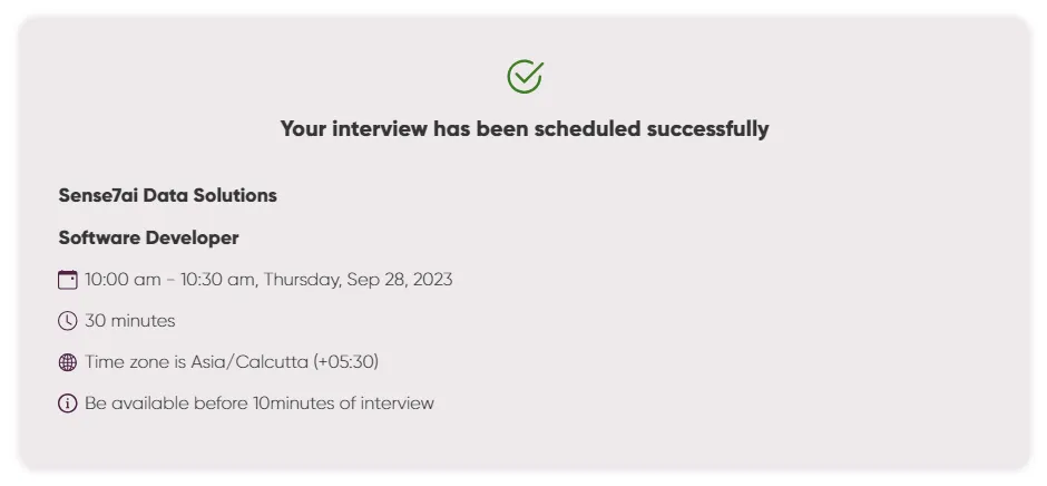 Online Interview Confirmations