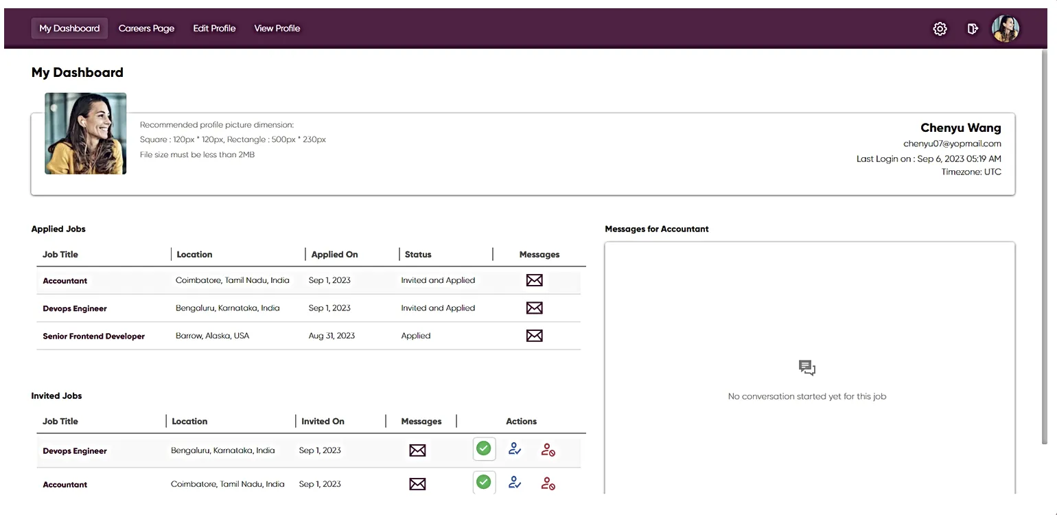 Candidate Portal feature